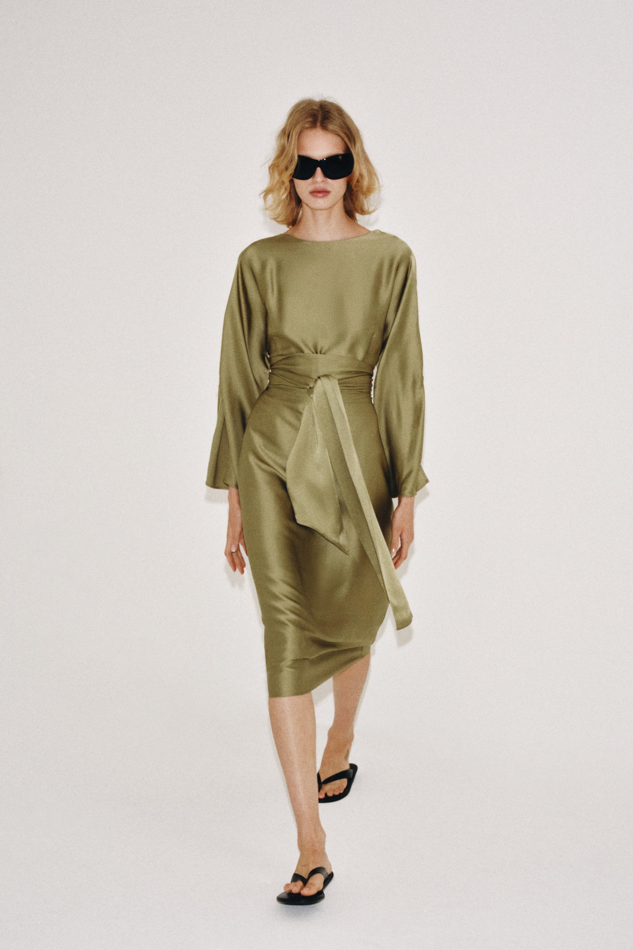 ZW COLLECTION SATIN EFFECT MIDI DRESS